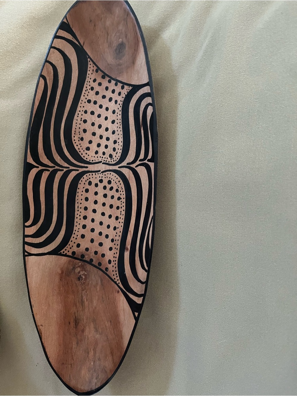 Set of African Design hand carved wood Salad Serving Fork & Spoon. w/Small Bowl - Picture 5 of 9